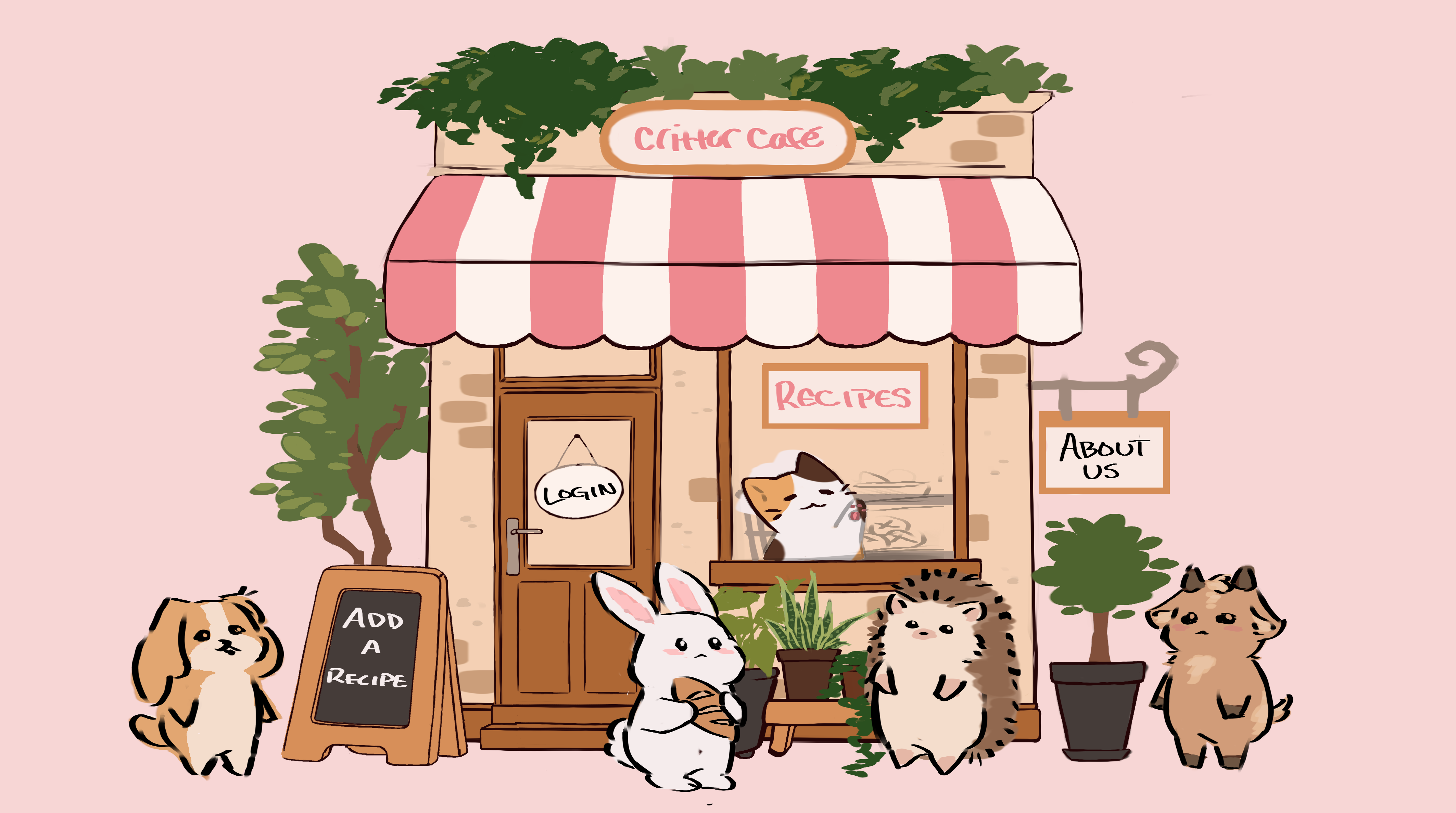 homepage of critter cafe